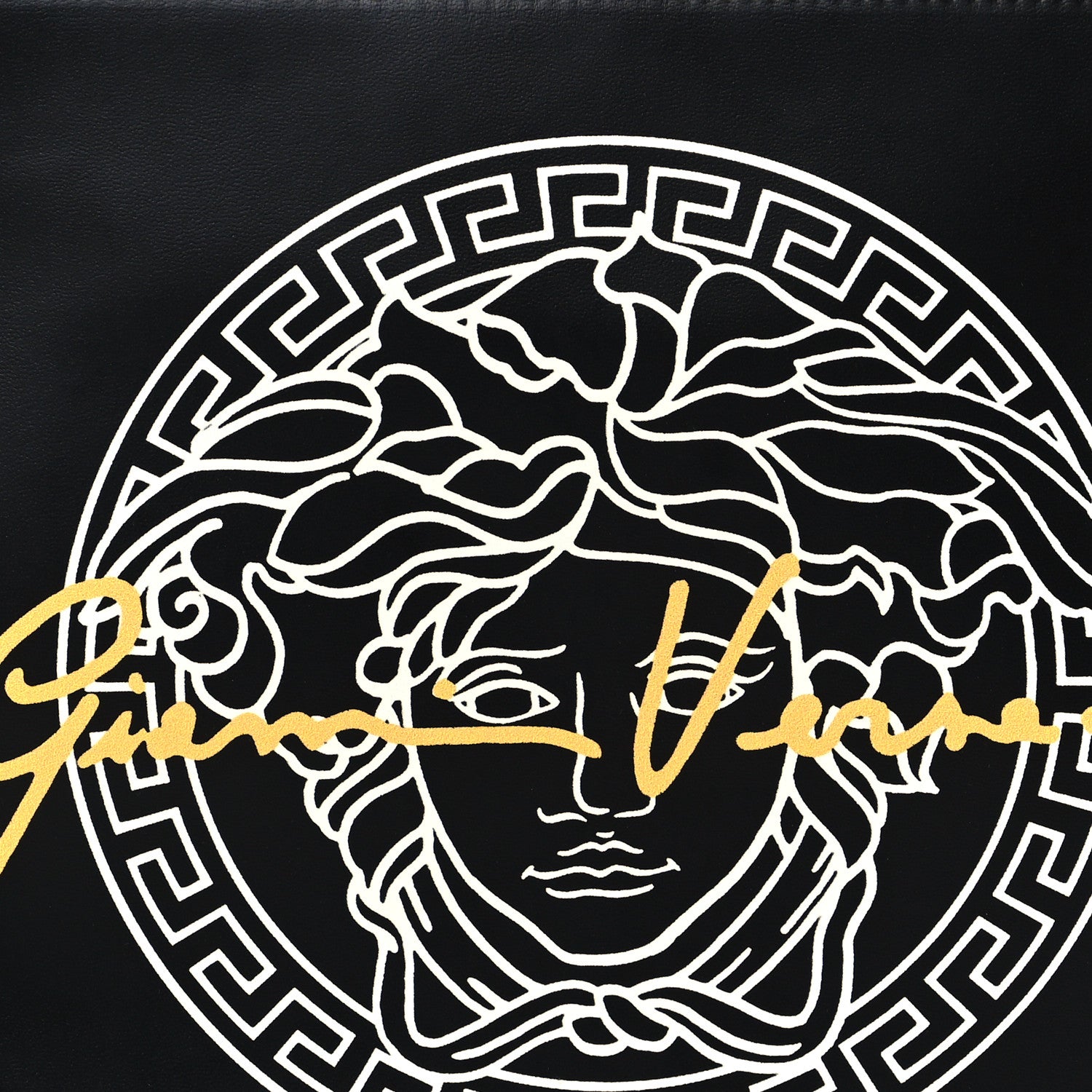 Versace Calfskin Medusa Print Zip Pouch Black 7 of 7