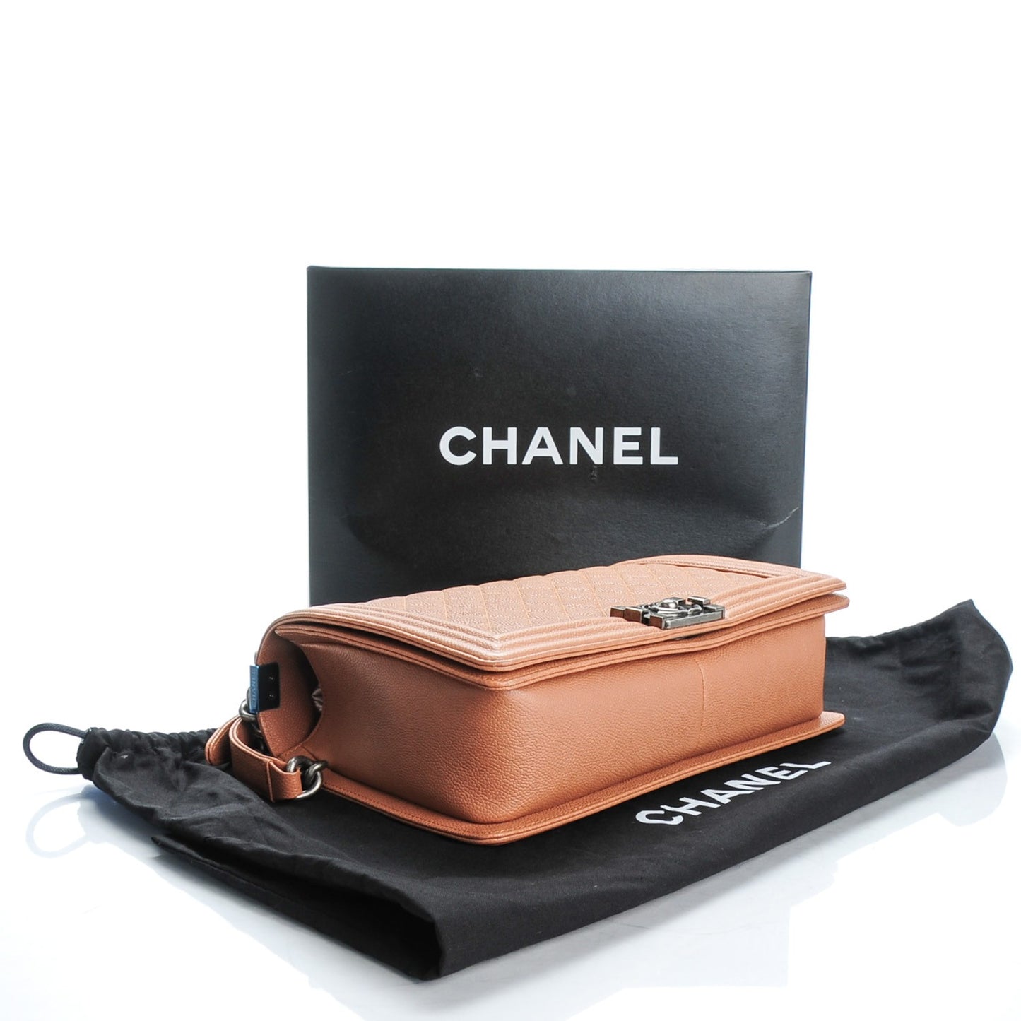 Caviar Quilted New Medium Boy Flap Camel