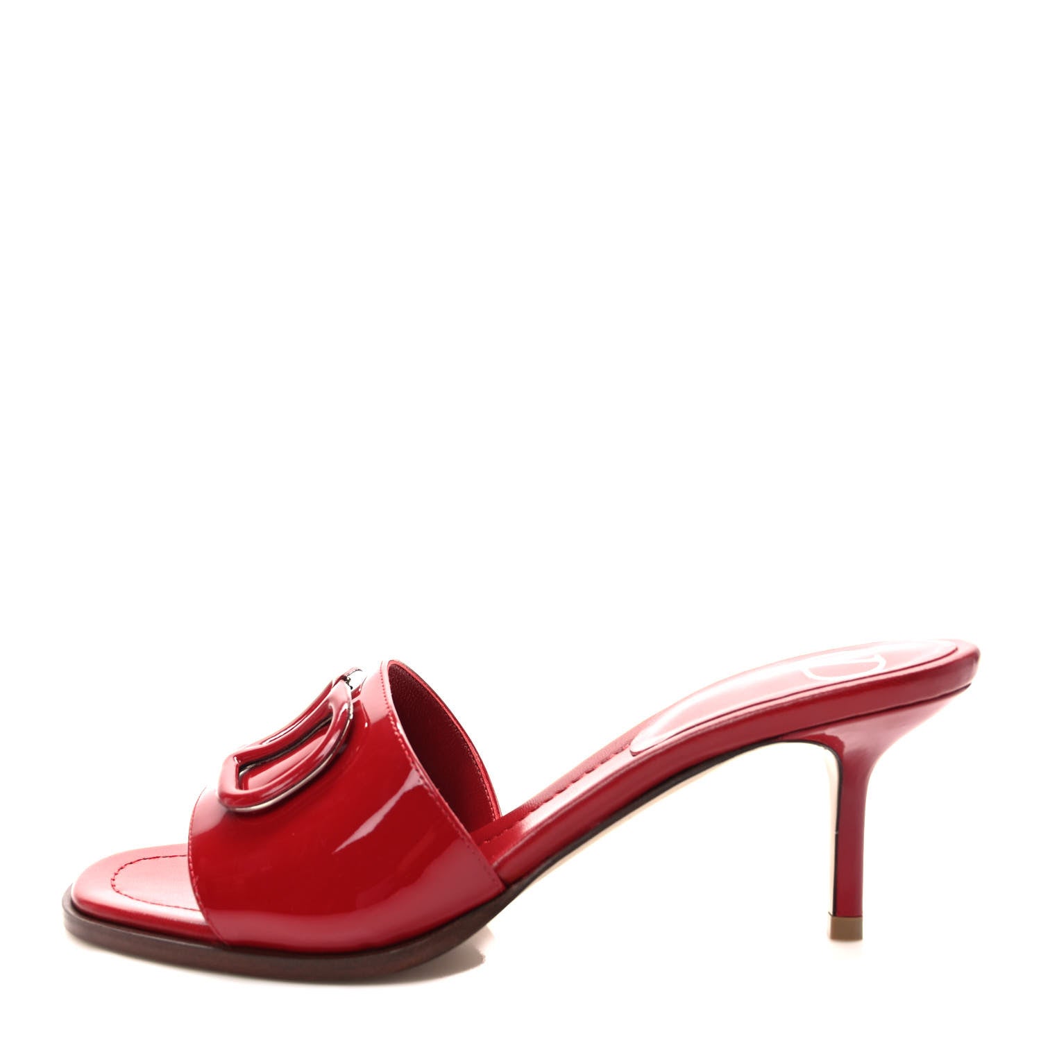 Valentino Garavani Patent VLogo 65mm Slide Sandals 38 Rosso Valentino 1 of 8