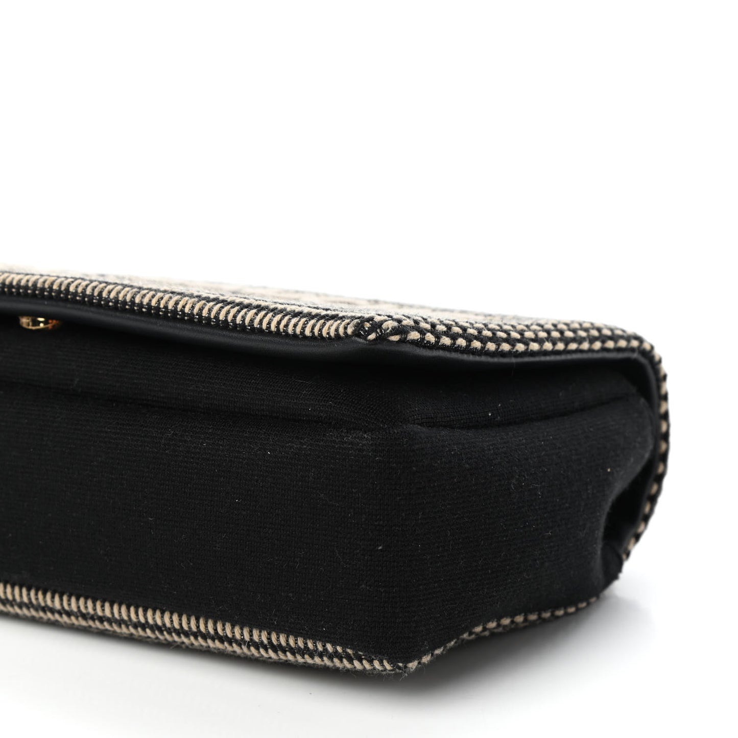 Cotton Embroidered Rive Gauche Noe Chain Bag Black Beige