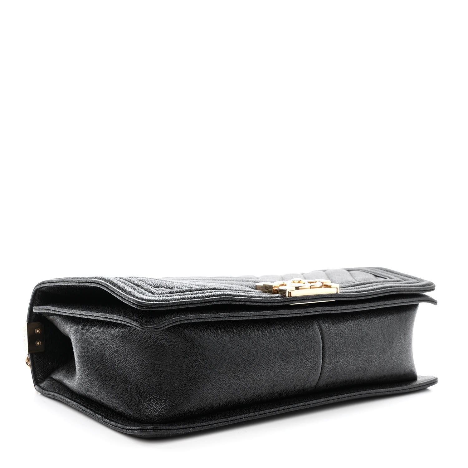 Chanel Caviar Chevron Quilted New Medium Boy Flap Black 4 of 13