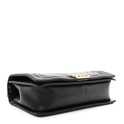 Chanel Caviar Chevron Quilted New Medium Boy Flap Black 4 of 13