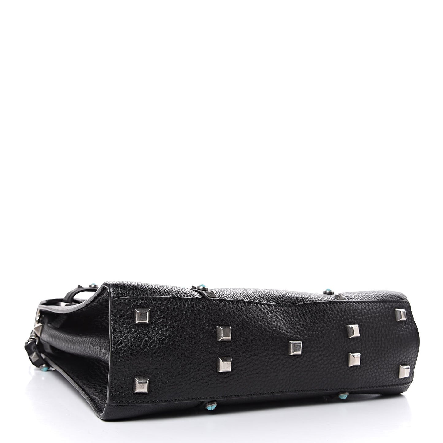 Alce Calfskin My Rockstud Rolling Frame Bag Black