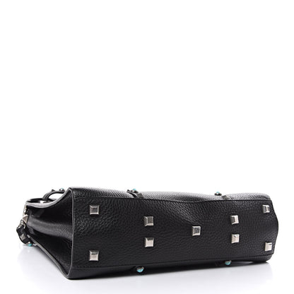Valentino Garavani Alce Calfskin My Rockstud Rolling Frame Bag Black 4 of 9
