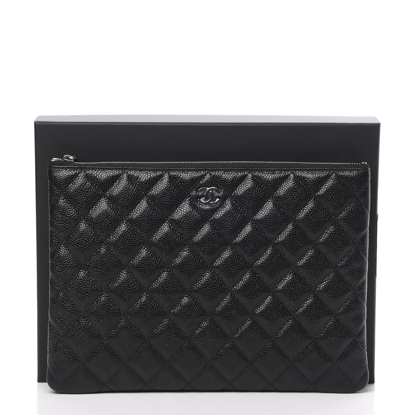 Caviar Quilted Medium Cosmetic Case Black