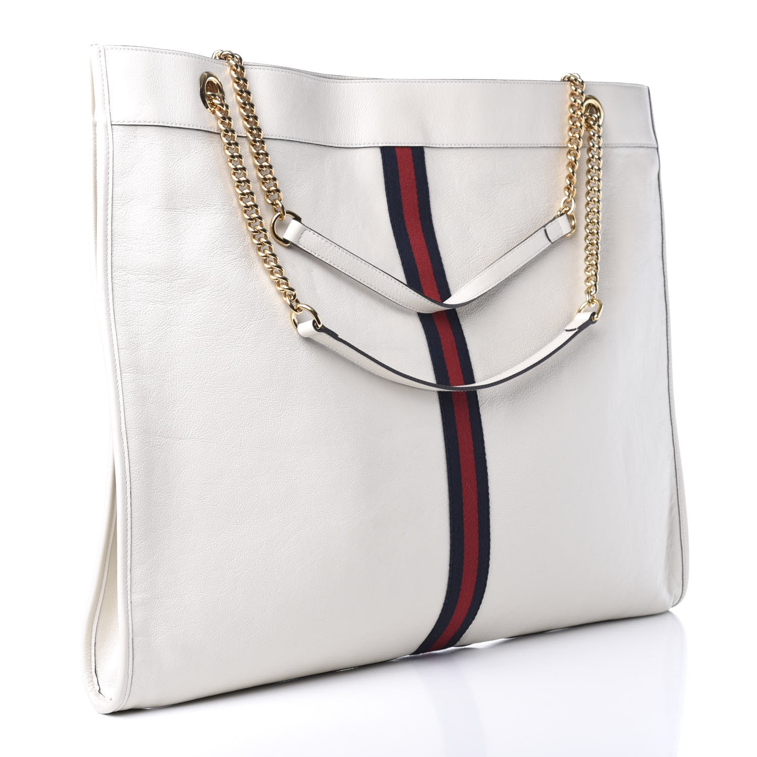Gucci Calfskin Maxi Rajah Chain Tote White 2 of 8