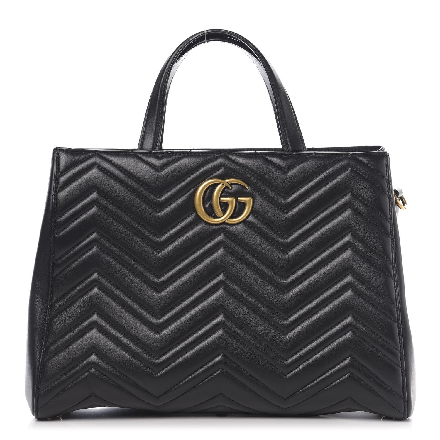 Gucci Calfskin Matelasse Medium GG Marmont Tote Black 1 of 10
