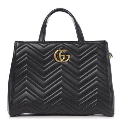 Gucci Calfskin Matelasse Medium GG Marmont Tote Black 1 of 10