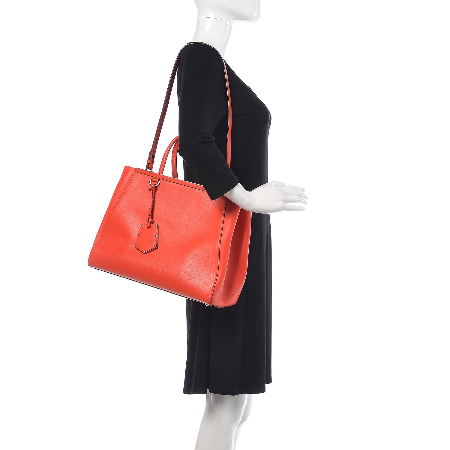 Fendi Vitello Elite Regular 2Jours Tote Papavero 2 of 15