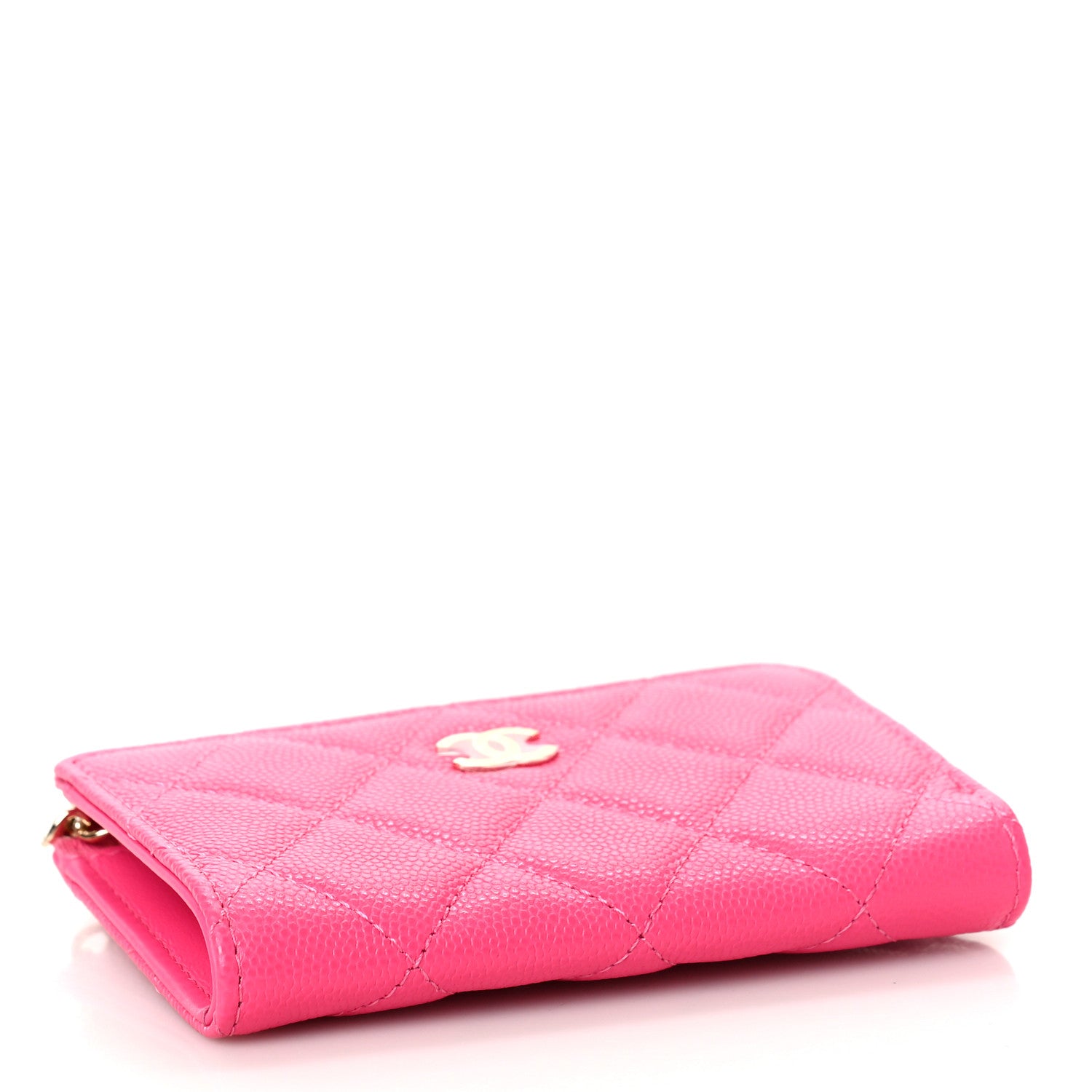 Chanel Caviar Quilted Zipped Key Holder Case Pink 4 of 10