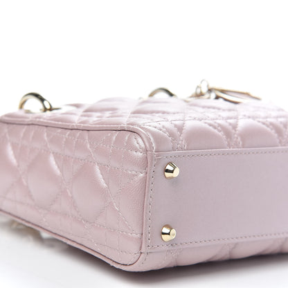 Christian Dior Metallic Lambskin Cannage Mini Lady Dior Lotus 8 of 9