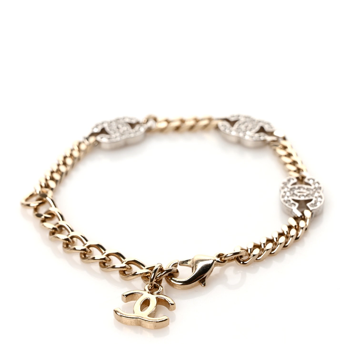 Crystal CC Chain Bracelet Gold Silver