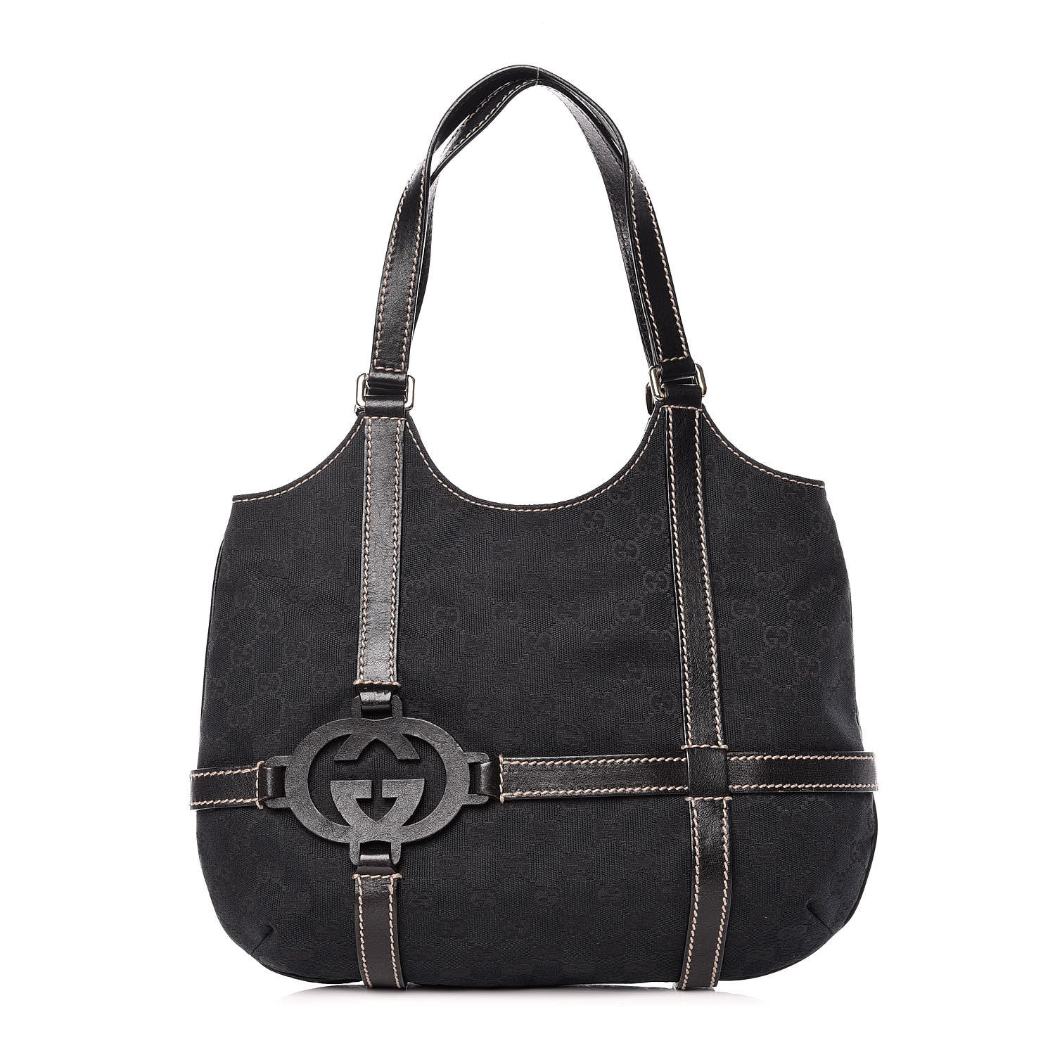 Gucci Monogram Medium GG Royal Shoulder Bag Black 1 of 12
