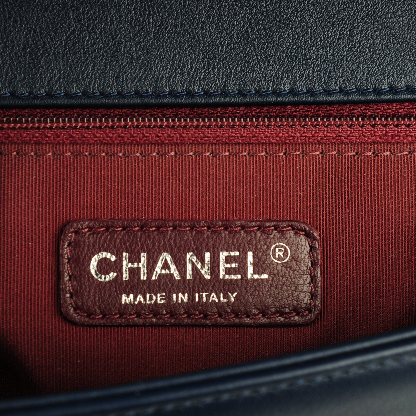Chanel Velvet Quilted New Medium Boy Flap Dark Navy Blue 7 of 8