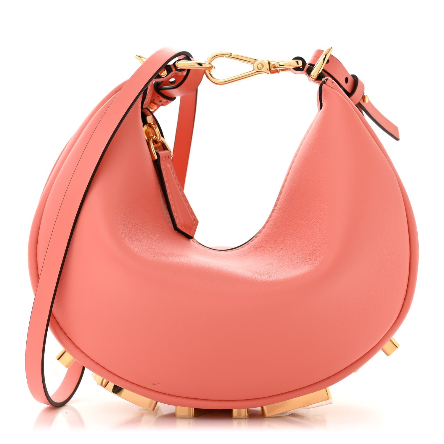 Fendi Vitello Grace Matte Mini Fendigraphy Hobo Bag Peach Pink 1 of 11