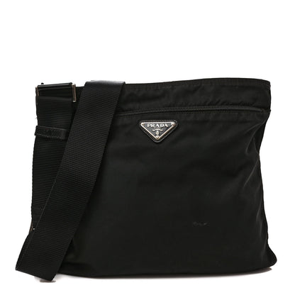 Prada Tessuto Nylon Flat Messenger Bag Black 1 of 9