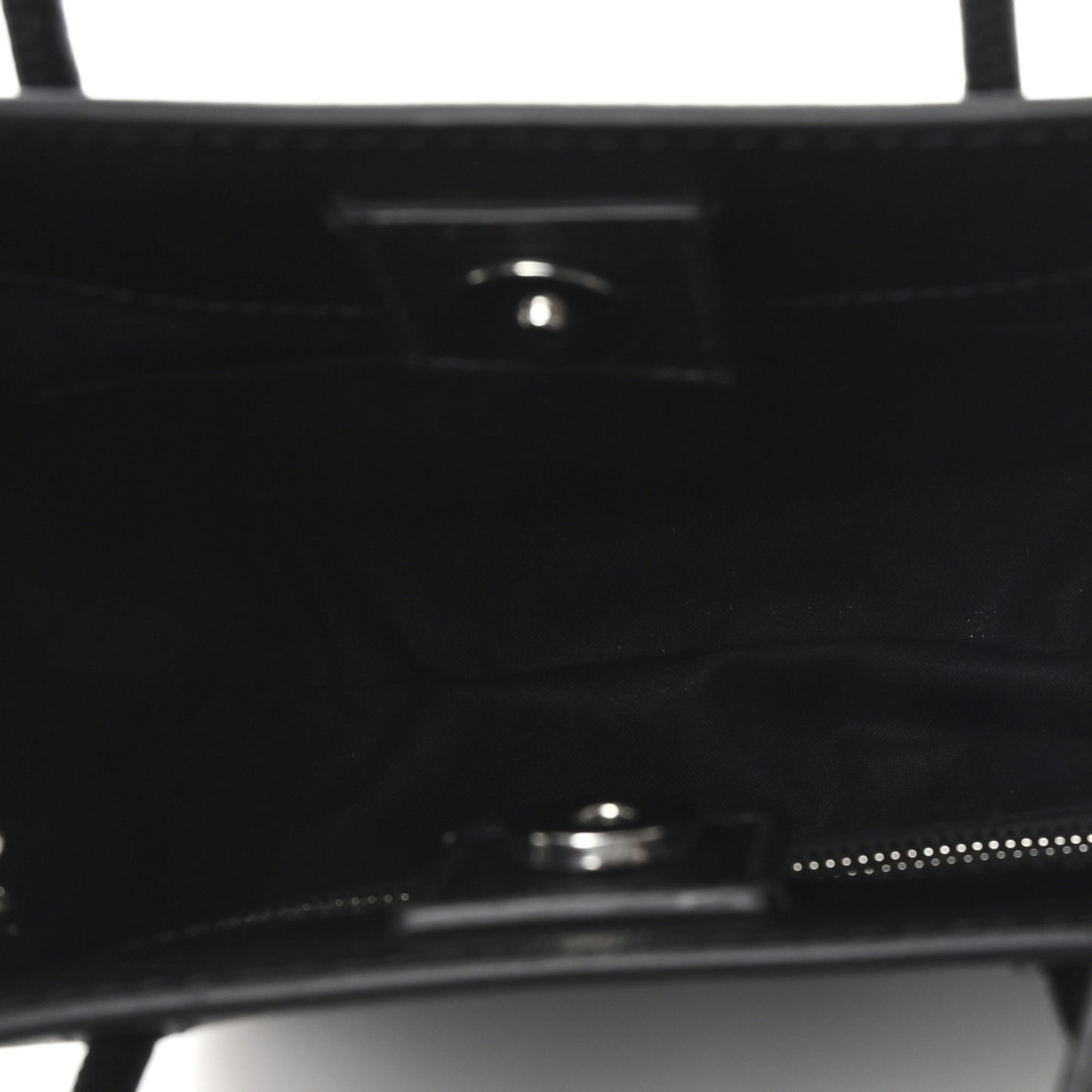 Squared Calfskin Logo North South Shopper Tote XXS Black
