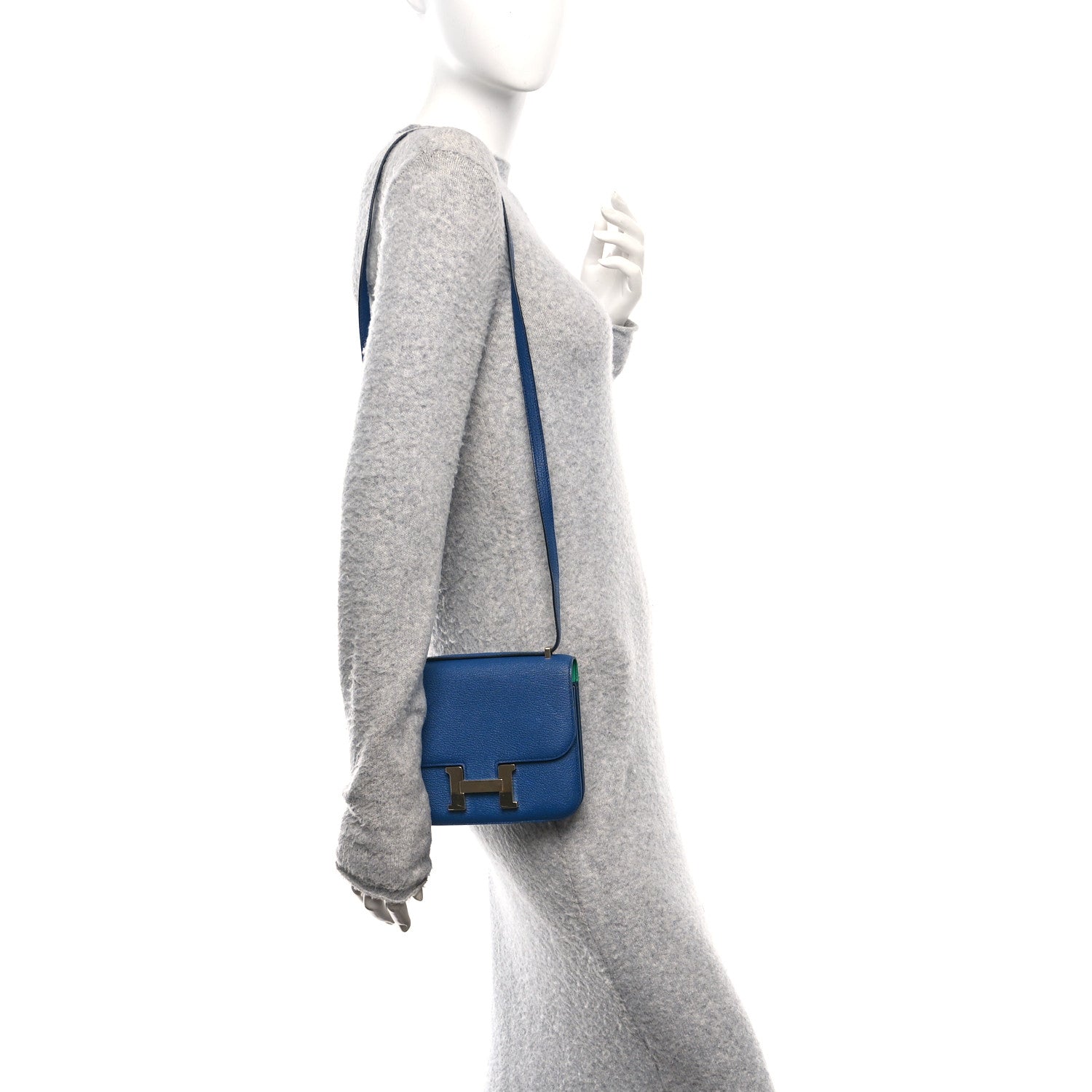 Hermes Chevre Mysore Verso Constance 18 Blue Saphir Menthe 2 of 10