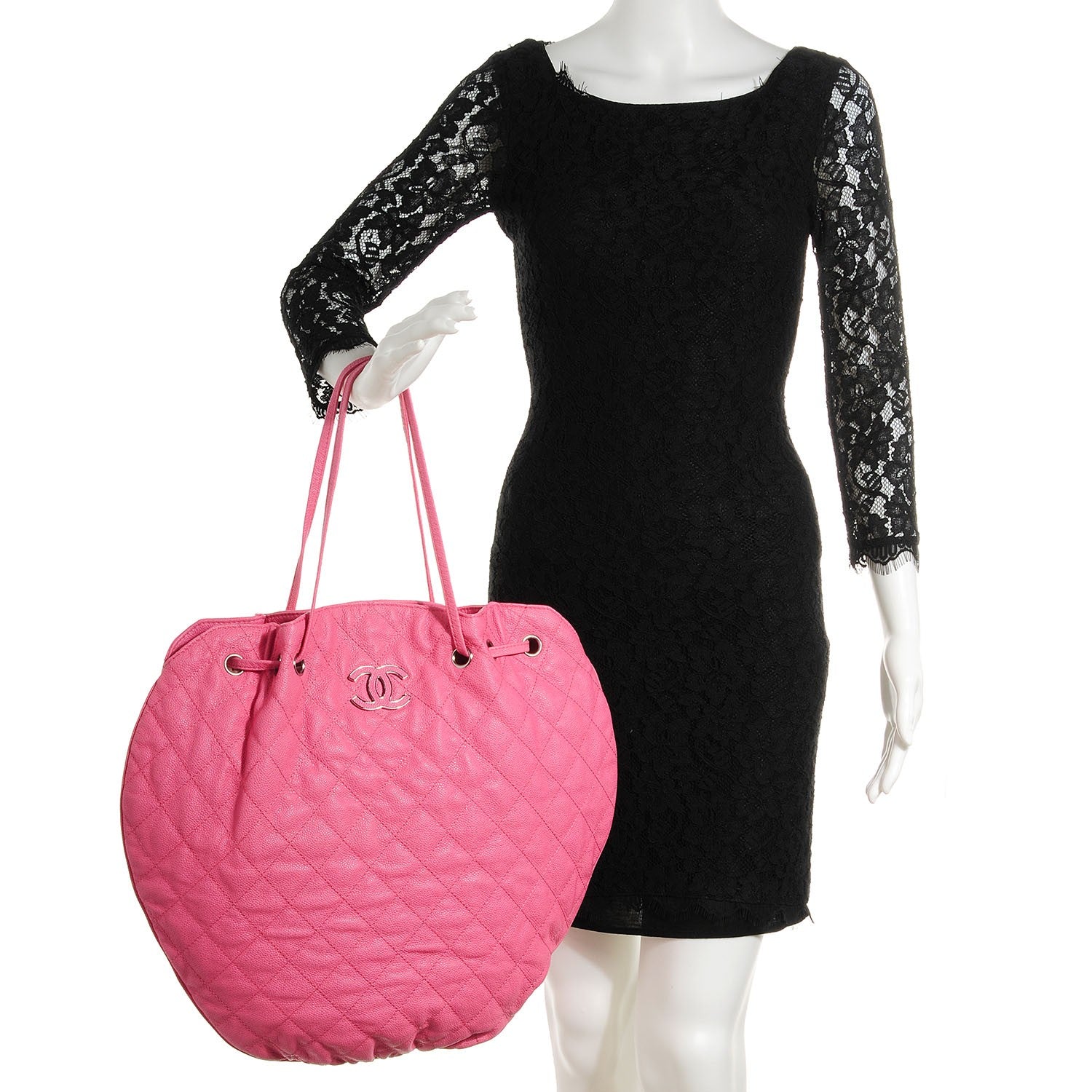Chanel Crumpled Grained Calfskin Drawstring Tote Pink 2 of 15