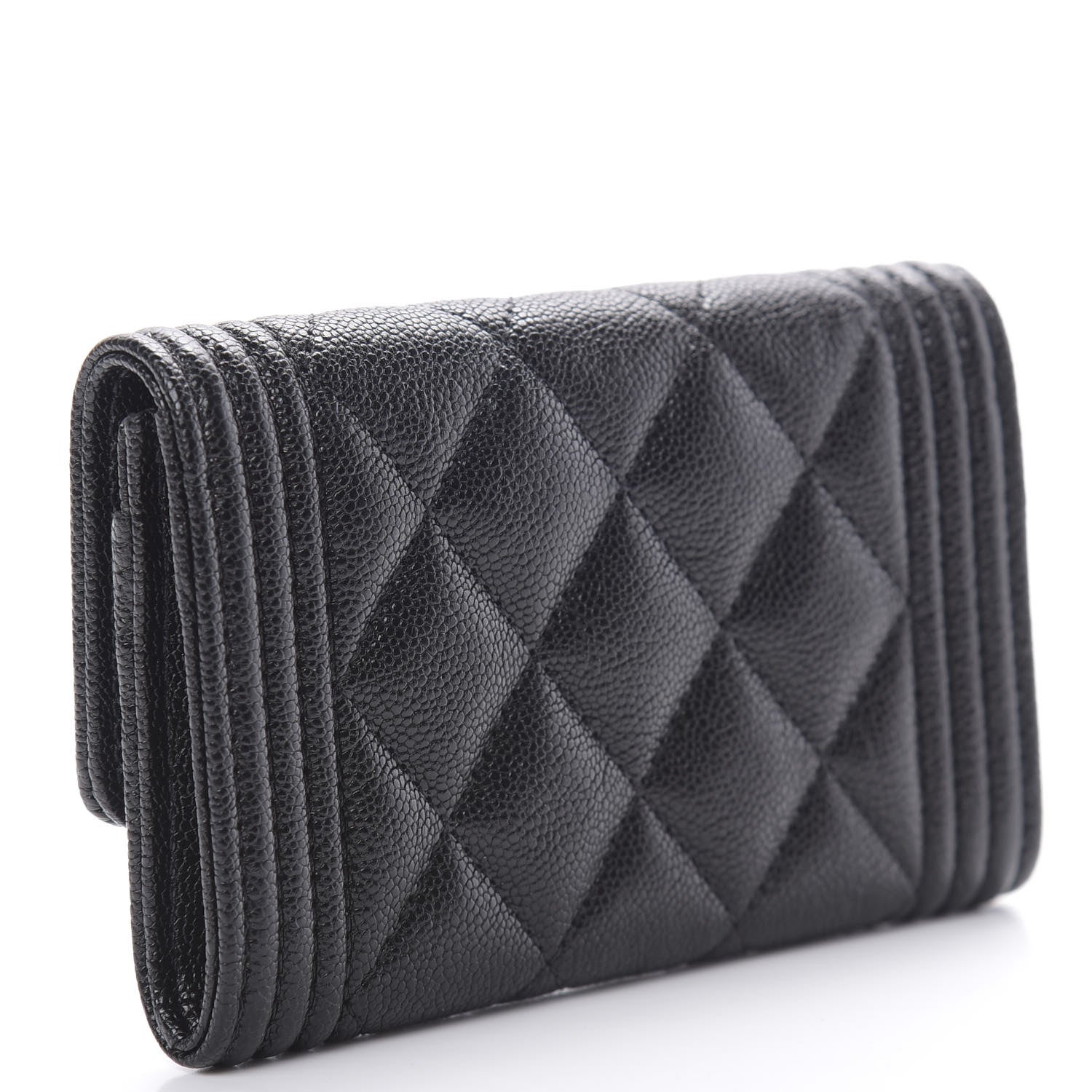 Chanel Caviar Quilted Boy Flap Card Holder Black 4 of 9