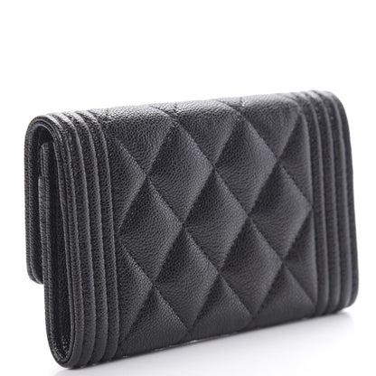 Chanel Caviar Quilted Boy Flap Card Holder Black 4 of 9