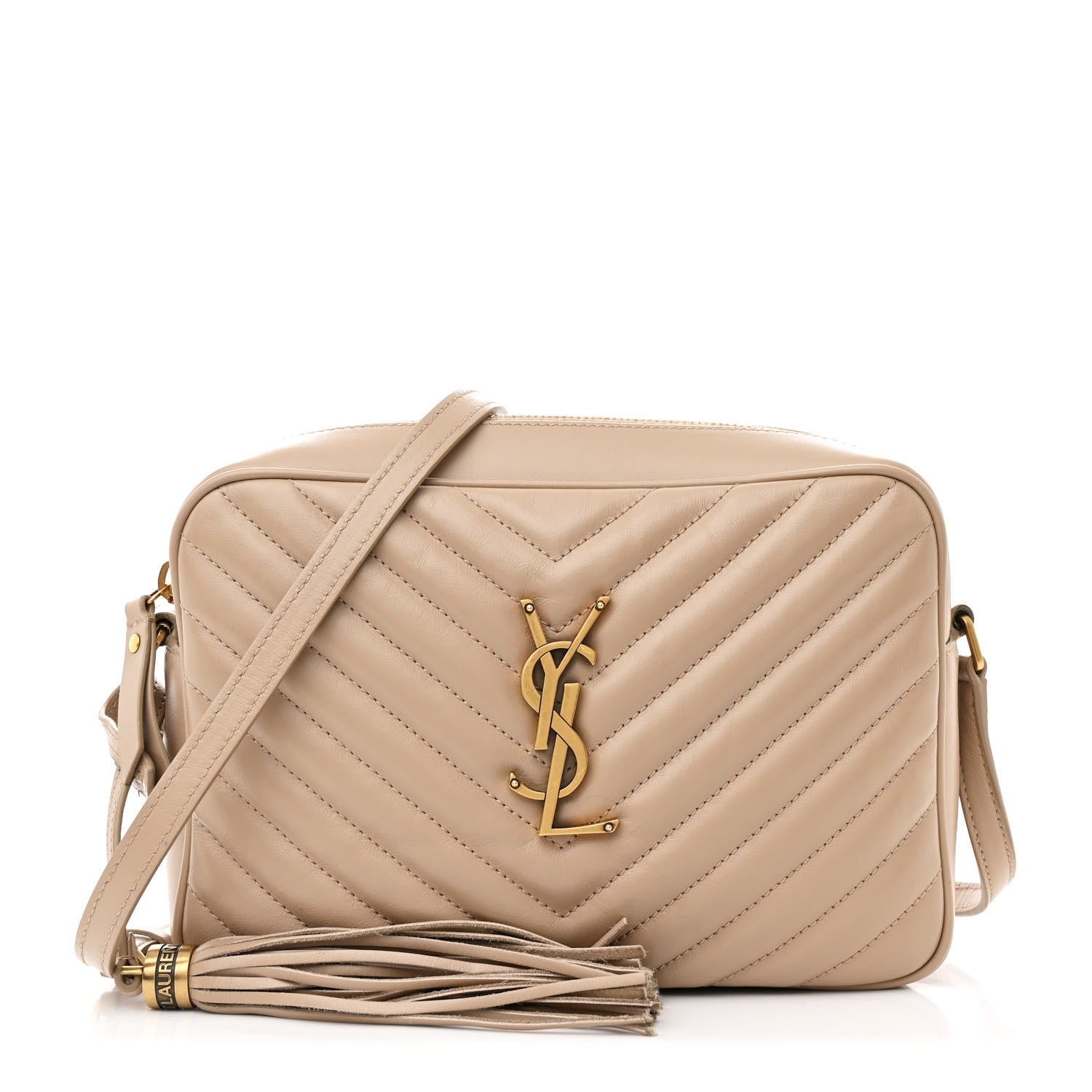 Saint Laurent Calfskin Matelasse Monogram Lou Camera Bag Nude Powder 1 of 11