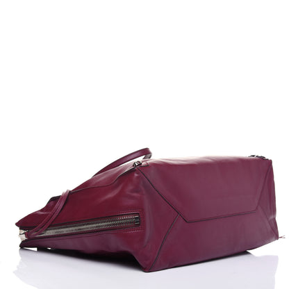 Balenciaga Veau Papier Classic Silver Hardware A4 Zip Around Tote Rouge Pourpre 4 of 38