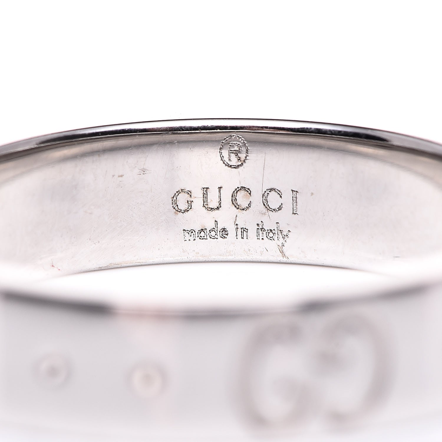 Gucci 18K White Gold 4mm Icon Thin Band Ring 49 4.75 4 of 6
