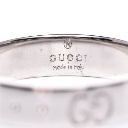 Gucci 18K White Gold 4mm Icon Thin Band Ring 49 4.75 4 of 6