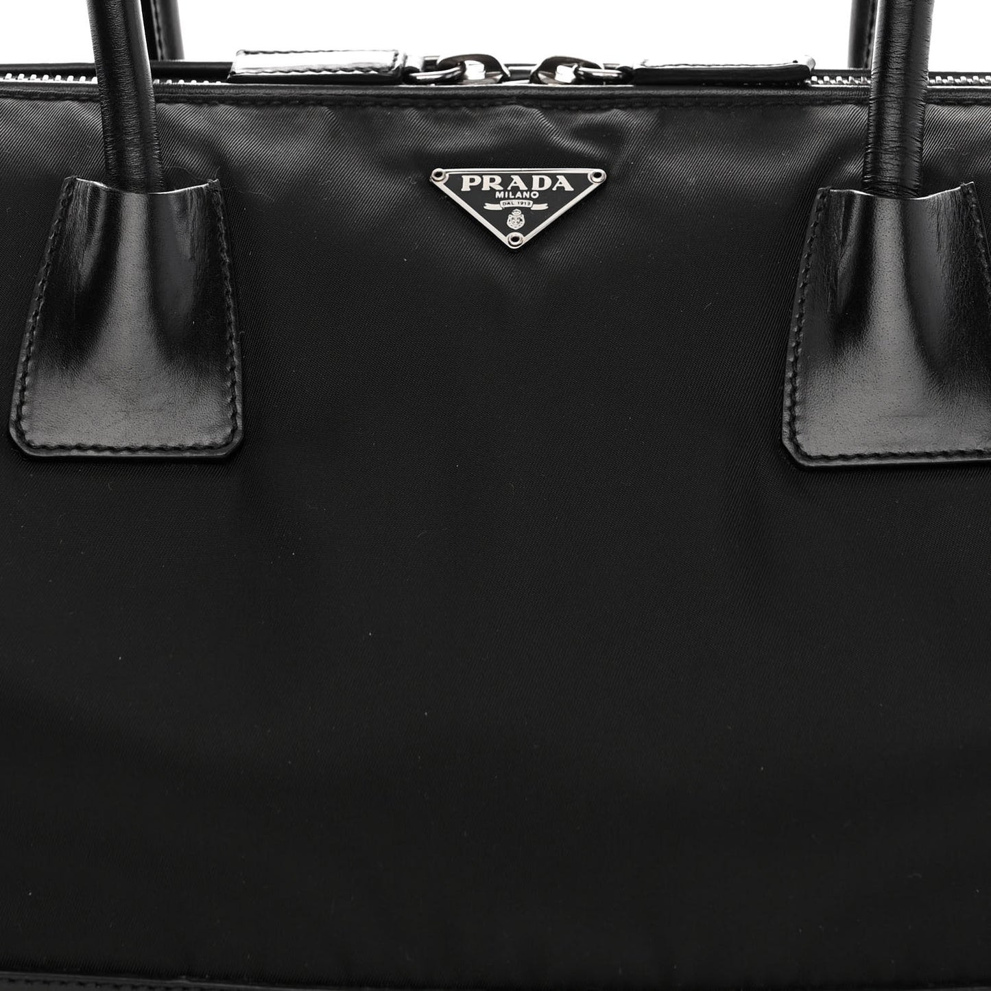 Tessuto Nylon Soft Calfskin Shoulder Bag Black