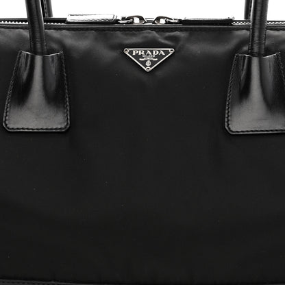 Prada Tessuto Nylon Soft Calfskin Shoulder Bag Black 8 of 10