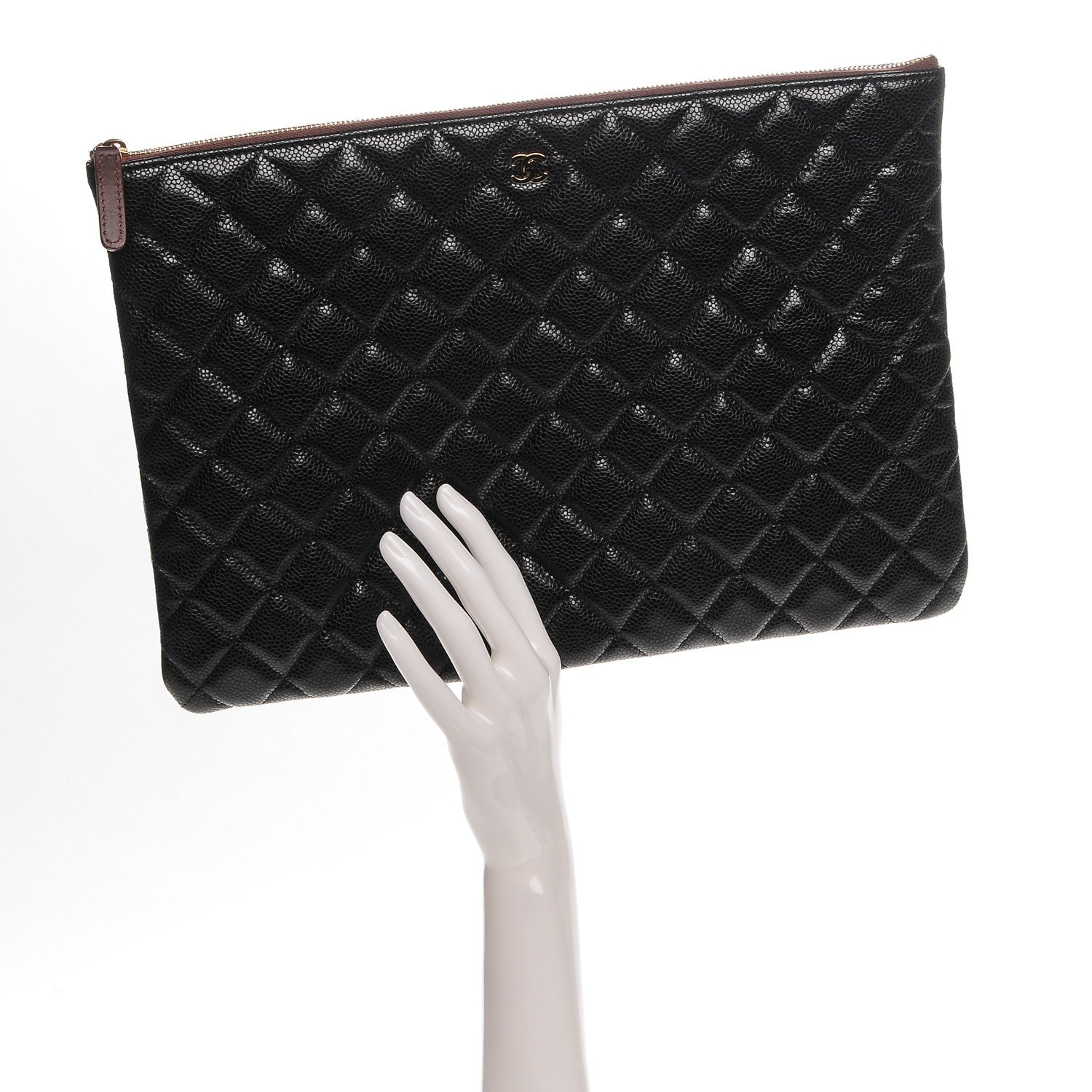 Chanel Caviar Quilted Large Cosmetic Case Black 2 of 7