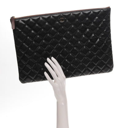 Chanel Caviar Quilted Large Cosmetic Case Black 2 of 7