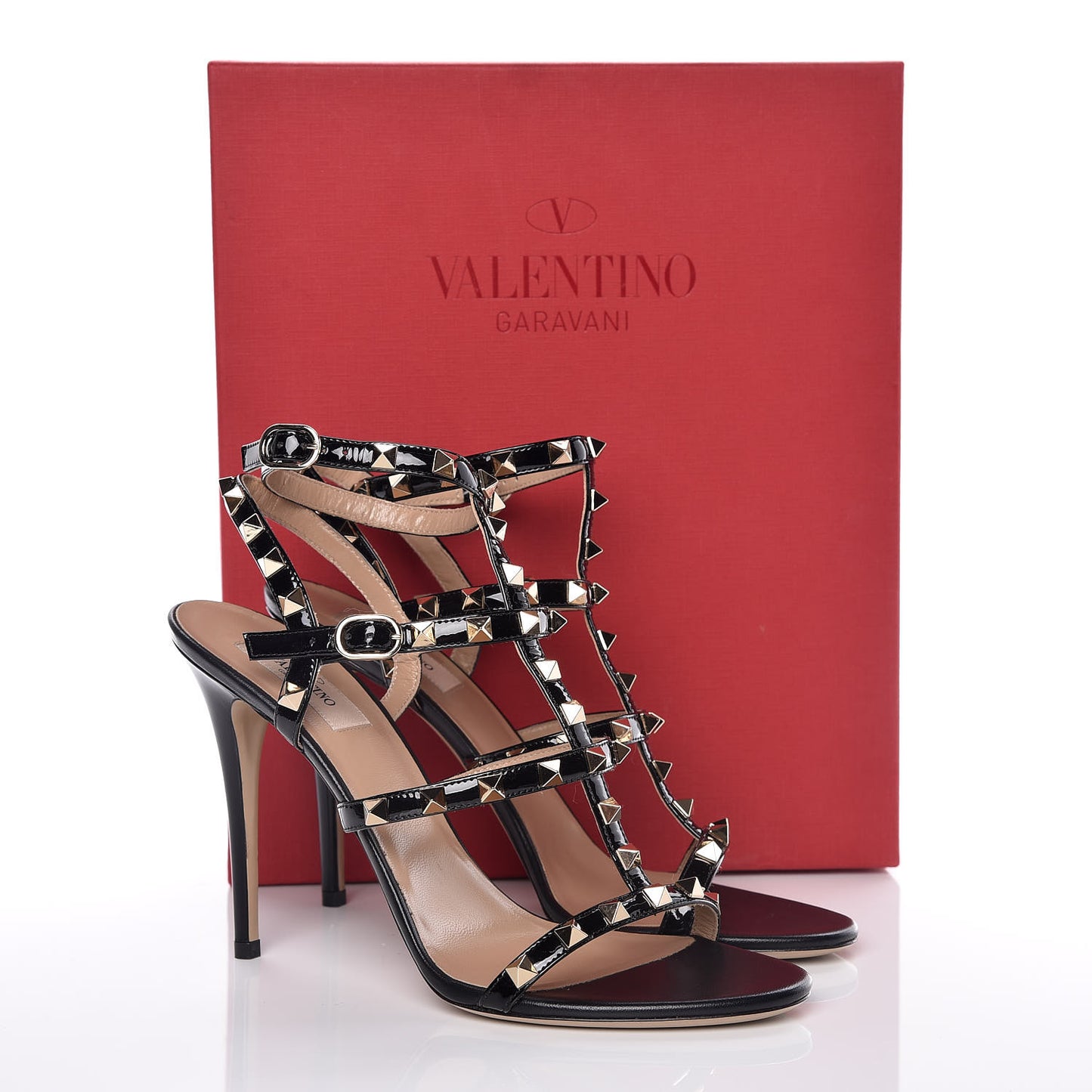 Patent Rockstud Gladiator 105mm Sandals 40 Black