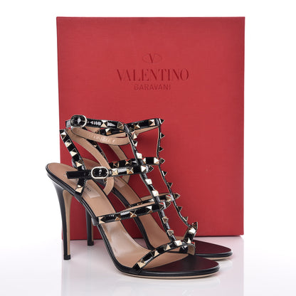 Valentino Garavani Patent Rockstud Gladiator 105mm Sandals 40 Black 8 of 8