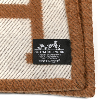 Hermes Wool Cashmere Avalon Blanket Ecru Camel 3 of 3