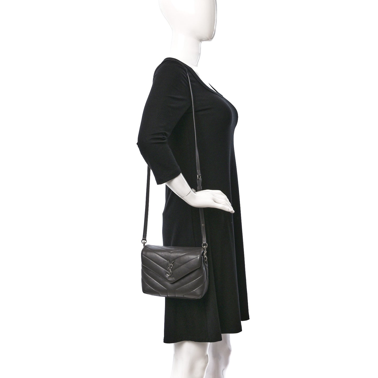 Calfskin Y Quilted Monogram Toy Loulou Crossbody Bag Asphalt