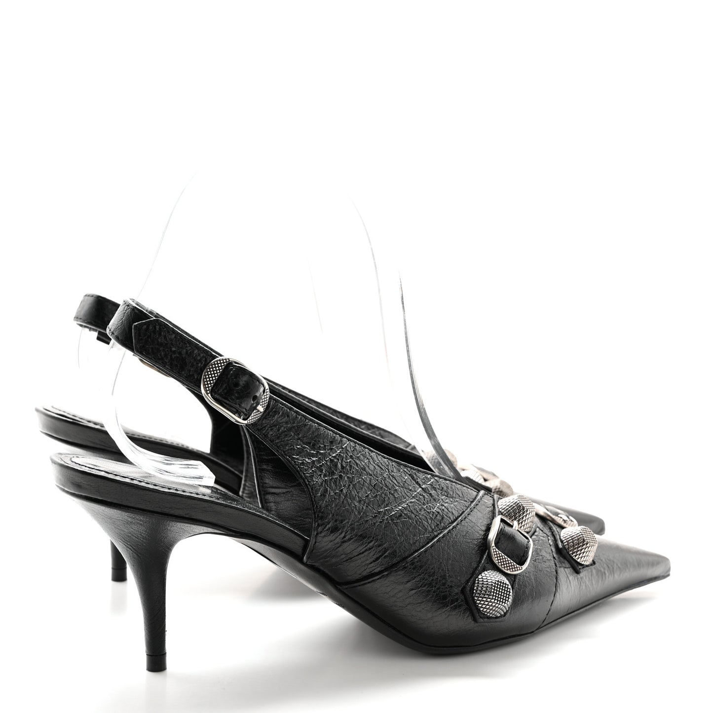 Agneau Arena Cagole 70mm Slingback Pumps 36 Black