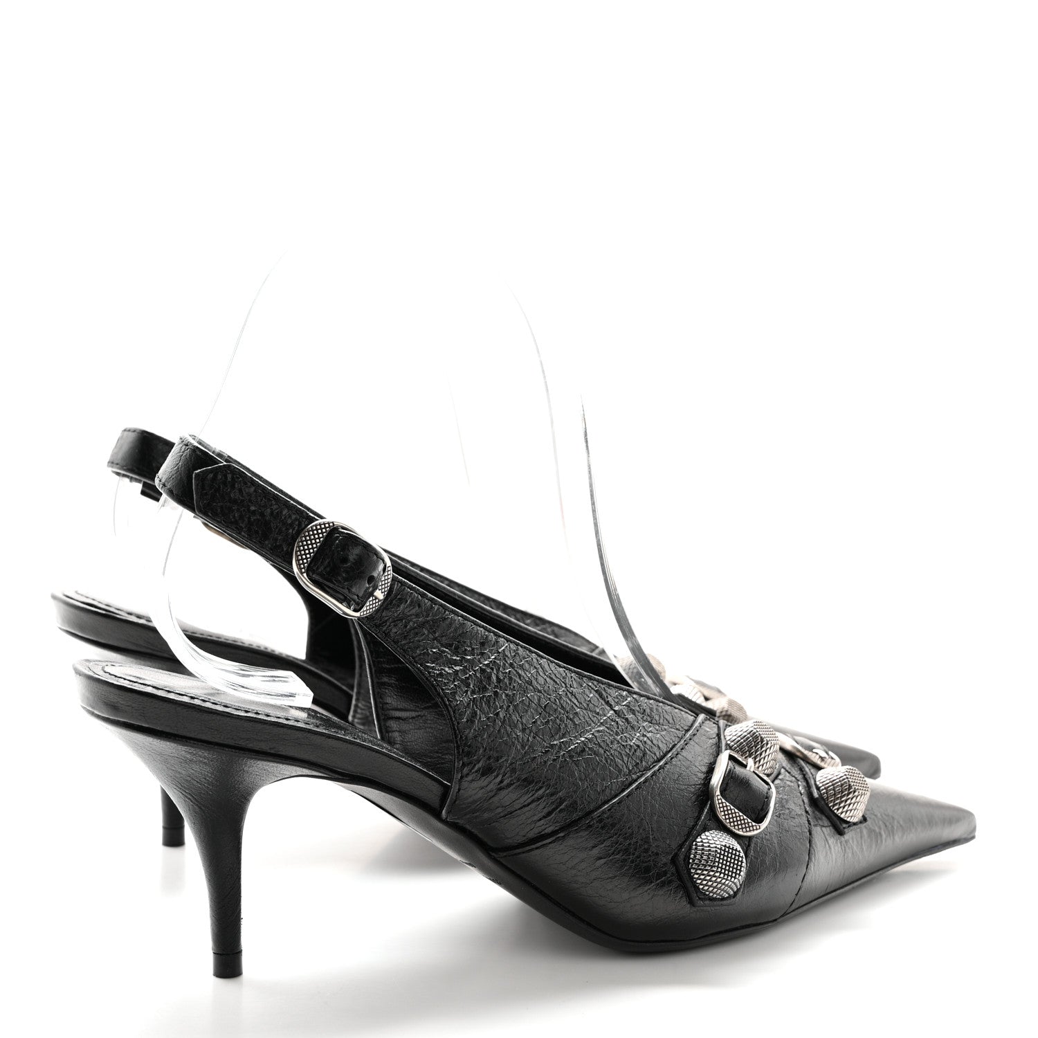 Balenciaga Agneau Arena Cagole 70mm Slingback Pumps 36 Black 4 of 10
