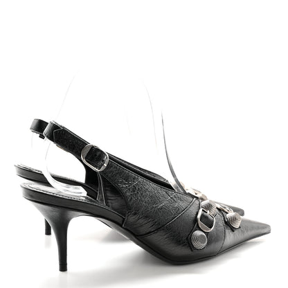 Balenciaga Agneau Arena Cagole 70mm Slingback Pumps 36 Black 4 of 10