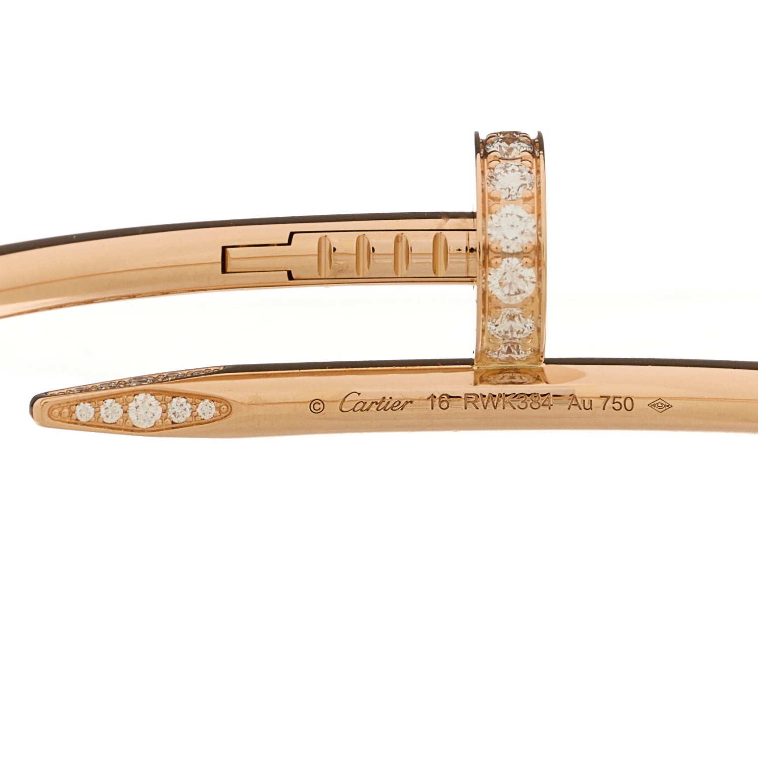Cartier 18K Pink Gold Diamond Juste Un Clou Bracelet 16 3 of 5