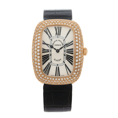 Franck Muller 18K Rose Gold Alligator Diamond Pave Bezel 34mm Quartz Watch 3002MQZRD35N 1 of 6
