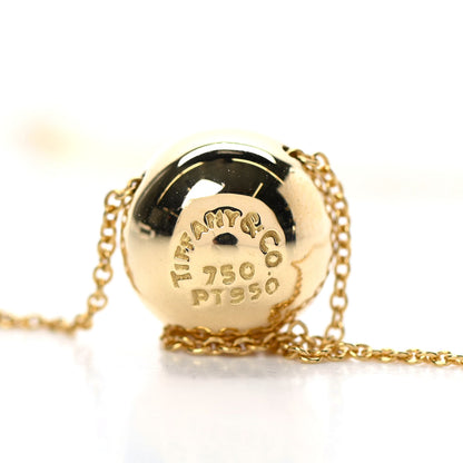 Tiffany 18K Yellow Gold Platinum Diamond Etoile Ball Pendant Necklace 4 of 6