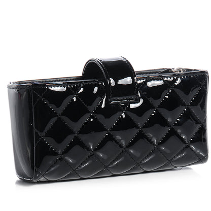 Chanel Patent Quilted Mini Phone Clutch Black 3 of 9