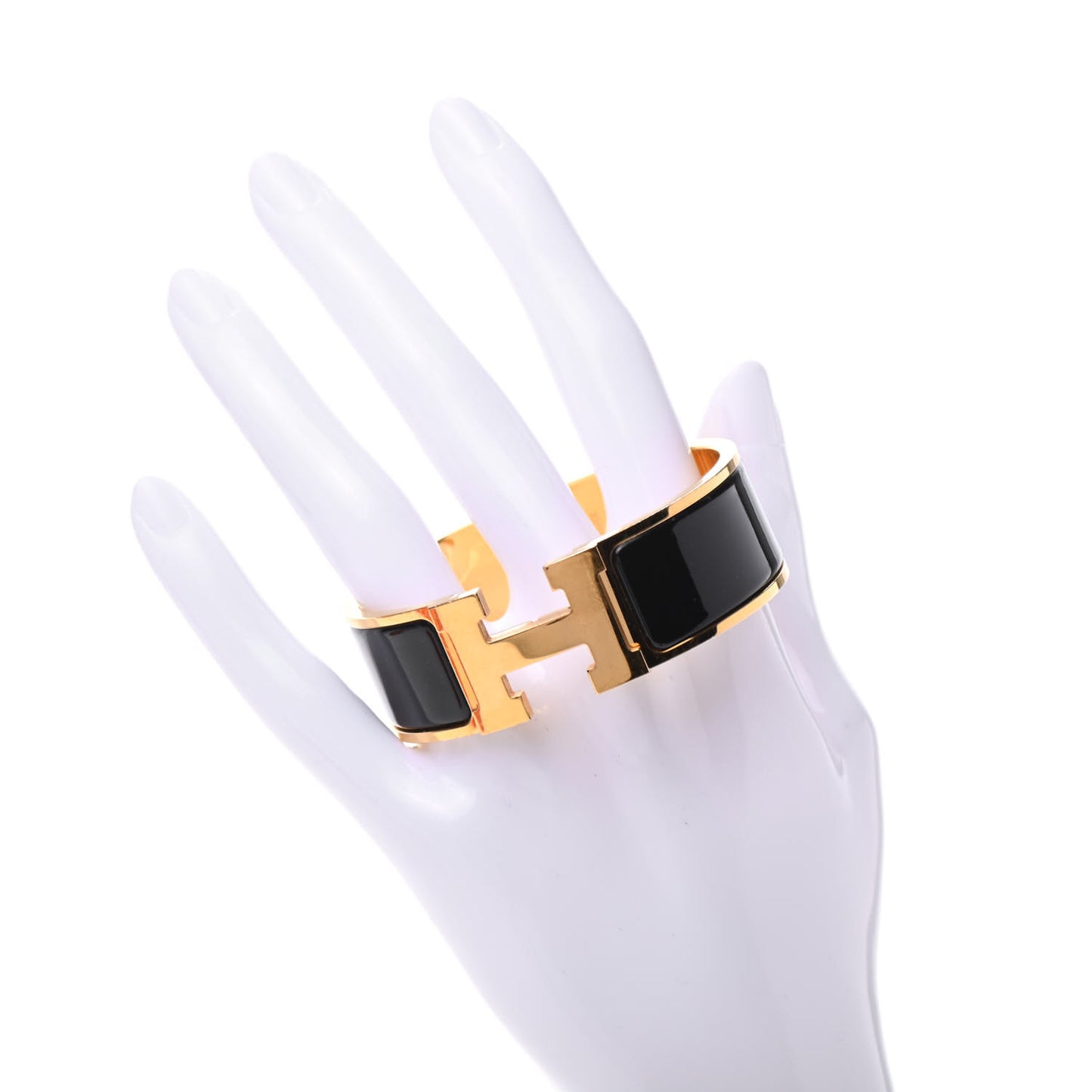 Enamel Wide Clic Clac H Bracelet PM Black