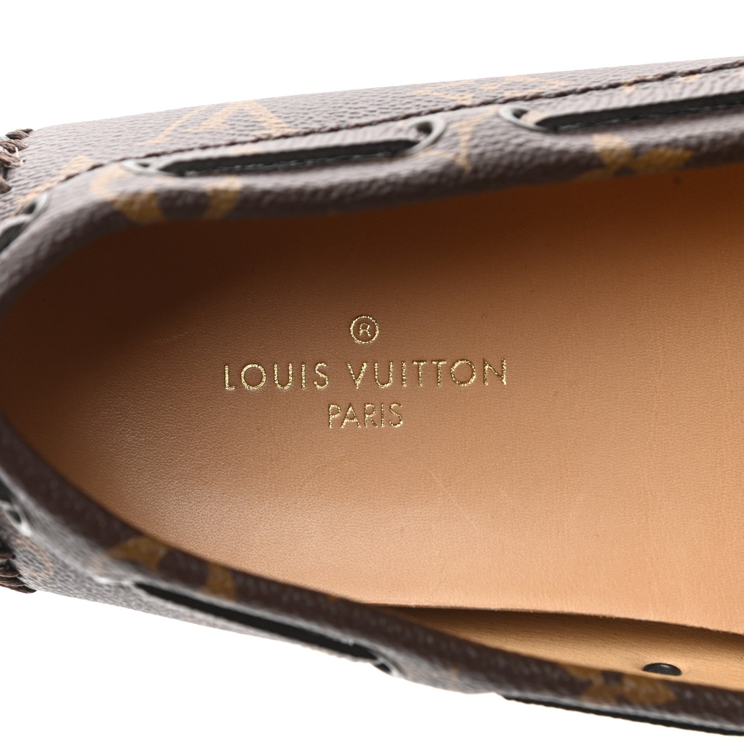 Louis Vuitton Monogram Mens Arizona Car Shoe Moccasin Loafers 8 Macassar 7 of 9