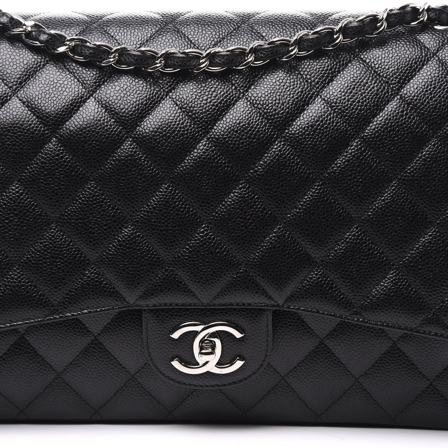 Caviar Quilted Maxi Double Flap Black