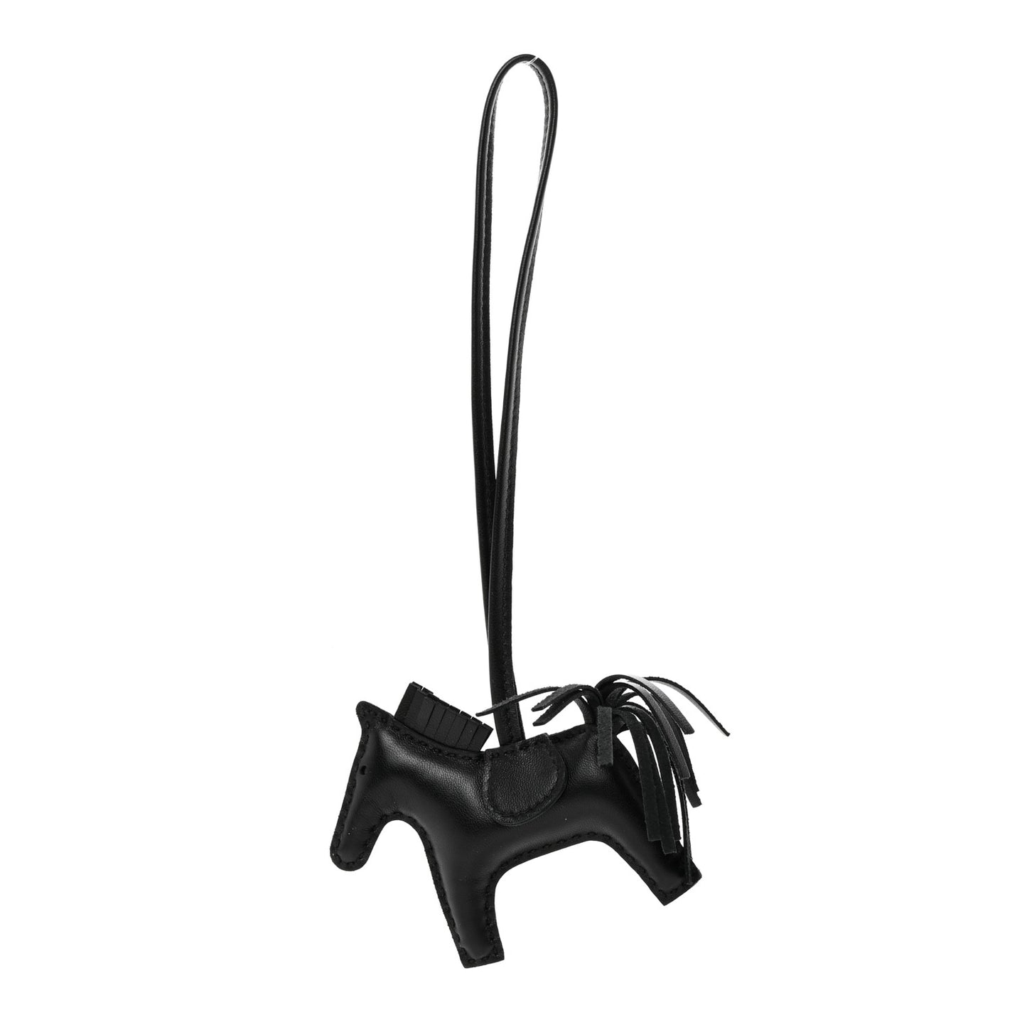 Milo Lambskin Grigri Rodeo Horse Bag Charm PM So Black