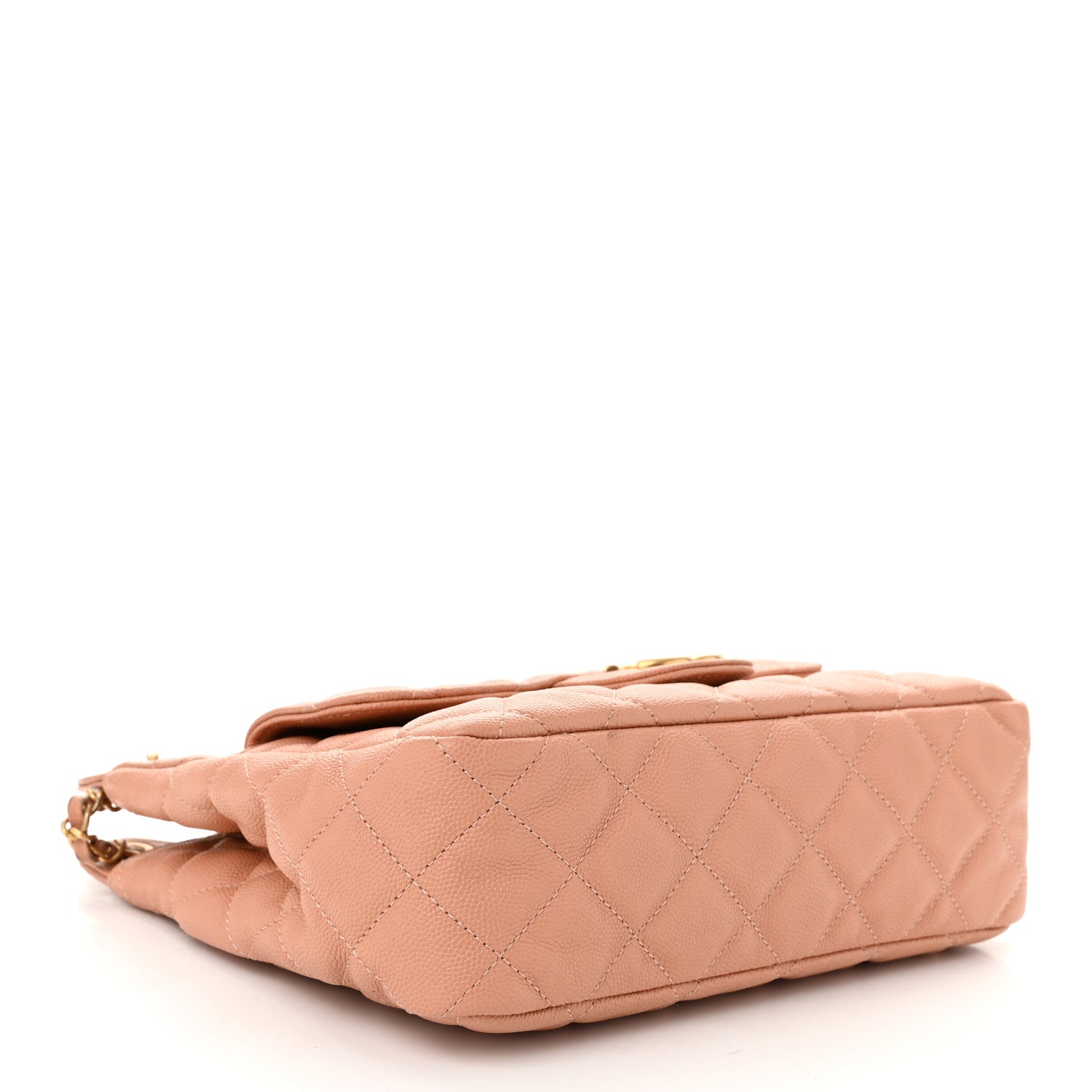 Chanel Caviar Quilted Wavy CC Hobo Beige 4 of 10