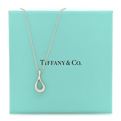 Tiffany Sterling Silver Elsa Peretti Open Tear Drop Pendant Necklace 5 of 5
